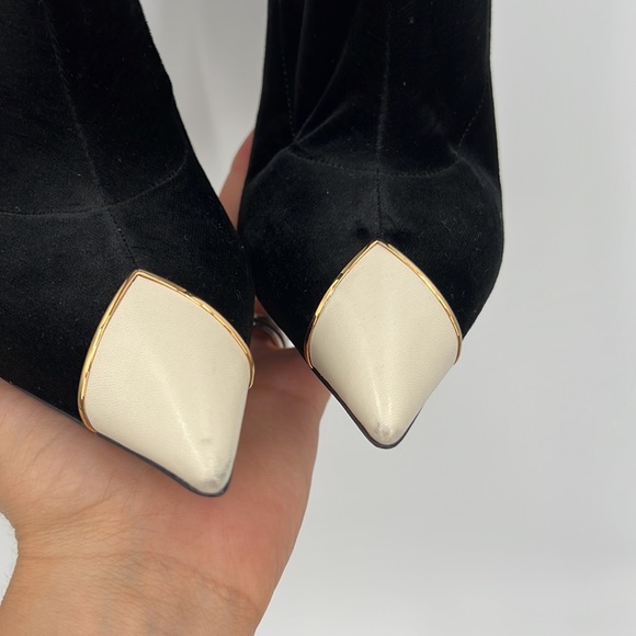 ❌SOLD❌ Saint Laurent Velvet Phantom Pantaboots Nero & Pearl WAIST 34 \ SHOES 38 - Picture 10 of 17